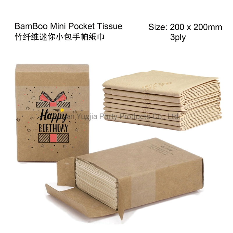 Eco-Friendly Biodegradable Disposable Printing Bamboo Pulp Paper Dinner Plate Cup Napkin Cutlery Straw Food Box Birthday Party Tableware Supplies