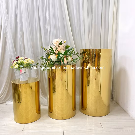 Goldene Tortenständer, Säule, Hochzeitsdekoration, Kerzenhalter, Sockel