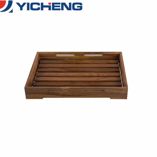 Rustikales Serviertablett aus Holz/Holz mit Metallgriffen für Tee/Kaffee/Getränke/Mahlzeit/Wein